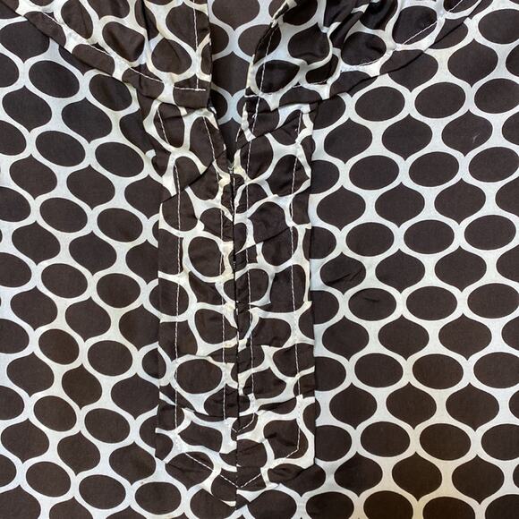 Tory Burch sleeveless Top Blouse Brown Silk Round Neck Size 2 - Picture 4 of 5